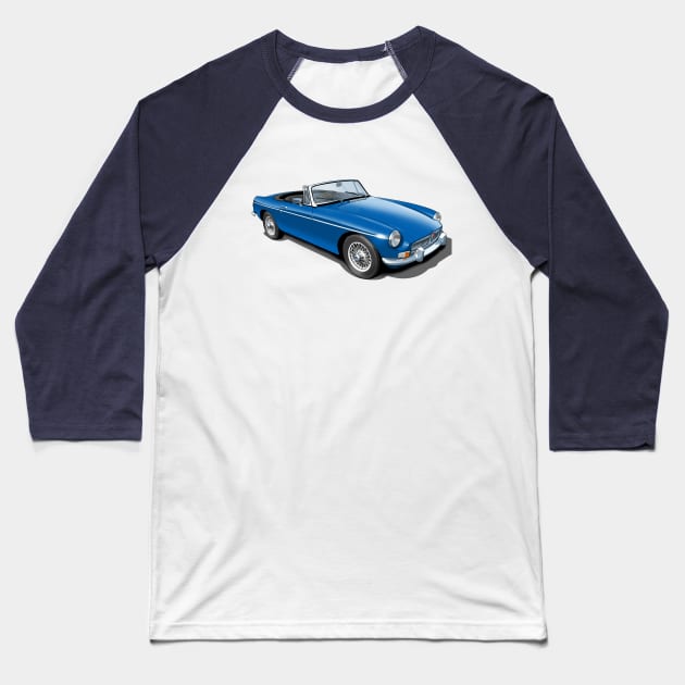 MGB Roadster in mineral blue Baseball T-Shirt by candcretro